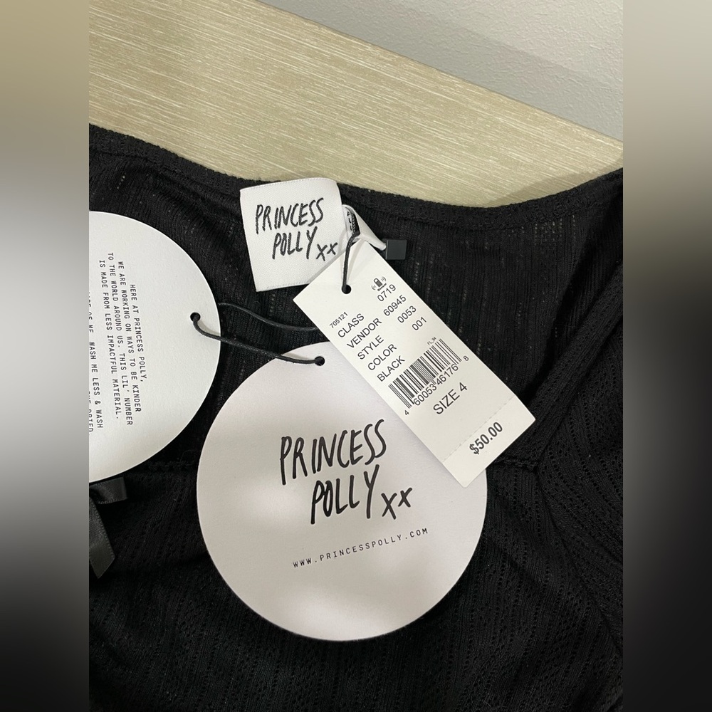 NWT Princess Polly black long sleeve Size 4
